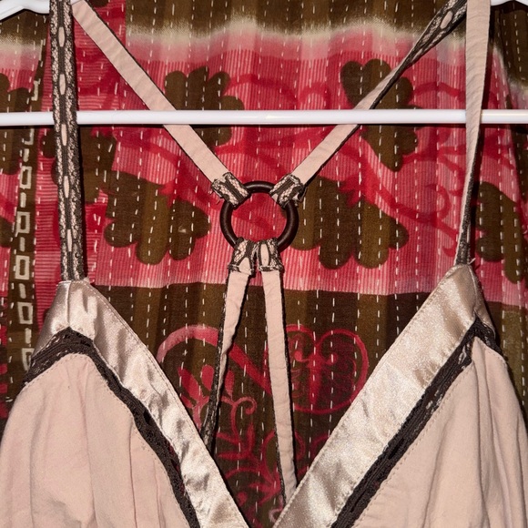 Vintage Forever 21 Brown and Pink babydoll tank top - Picture 7 of 7